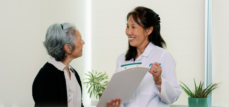 Two women conversing
